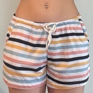 C&C California Athletic Shorts White and Navy Relaxed Fit